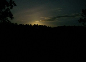 Mid May moonrise from Tree Top Loft deck