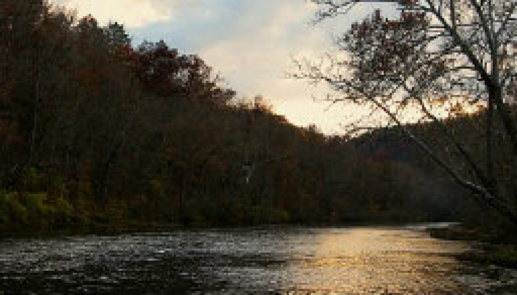 November sunset on the North Fork River featured