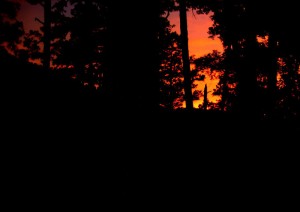 Sunset from Whispering Pines cabin