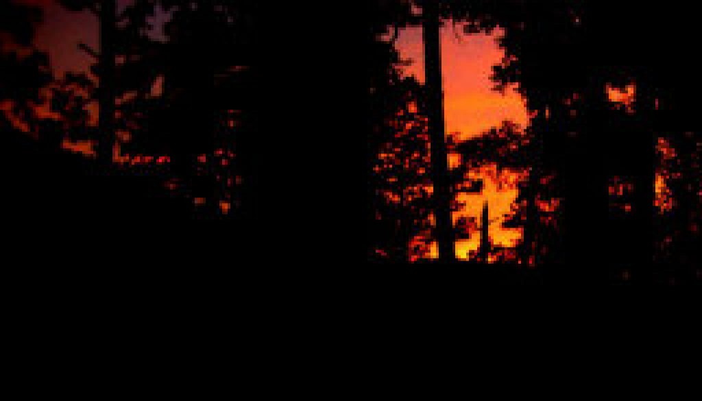 Sunset from Whispering Pines cabin featured