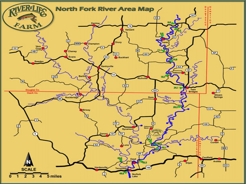 North Fork Area River Map