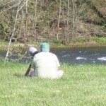 Using a long lens to capture bluebirds