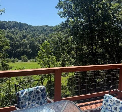 Treetop Loft Cabin view of the Northfork River