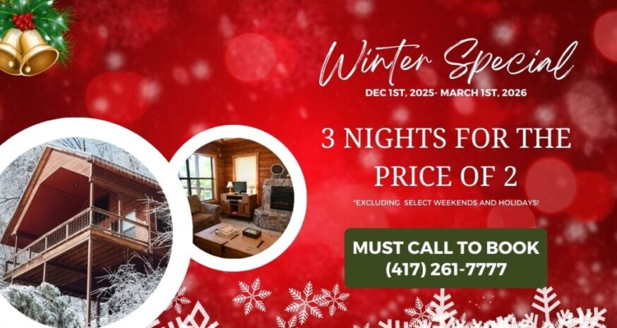 Missouri romantic cabin winter special